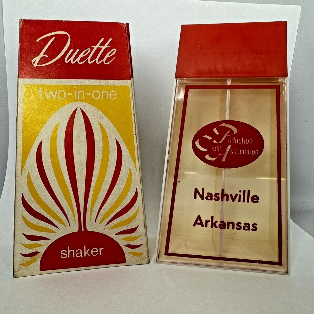 Vintage Duette 2 In 1 Salt and Pepper Shaker Unused Nashville Arkansas